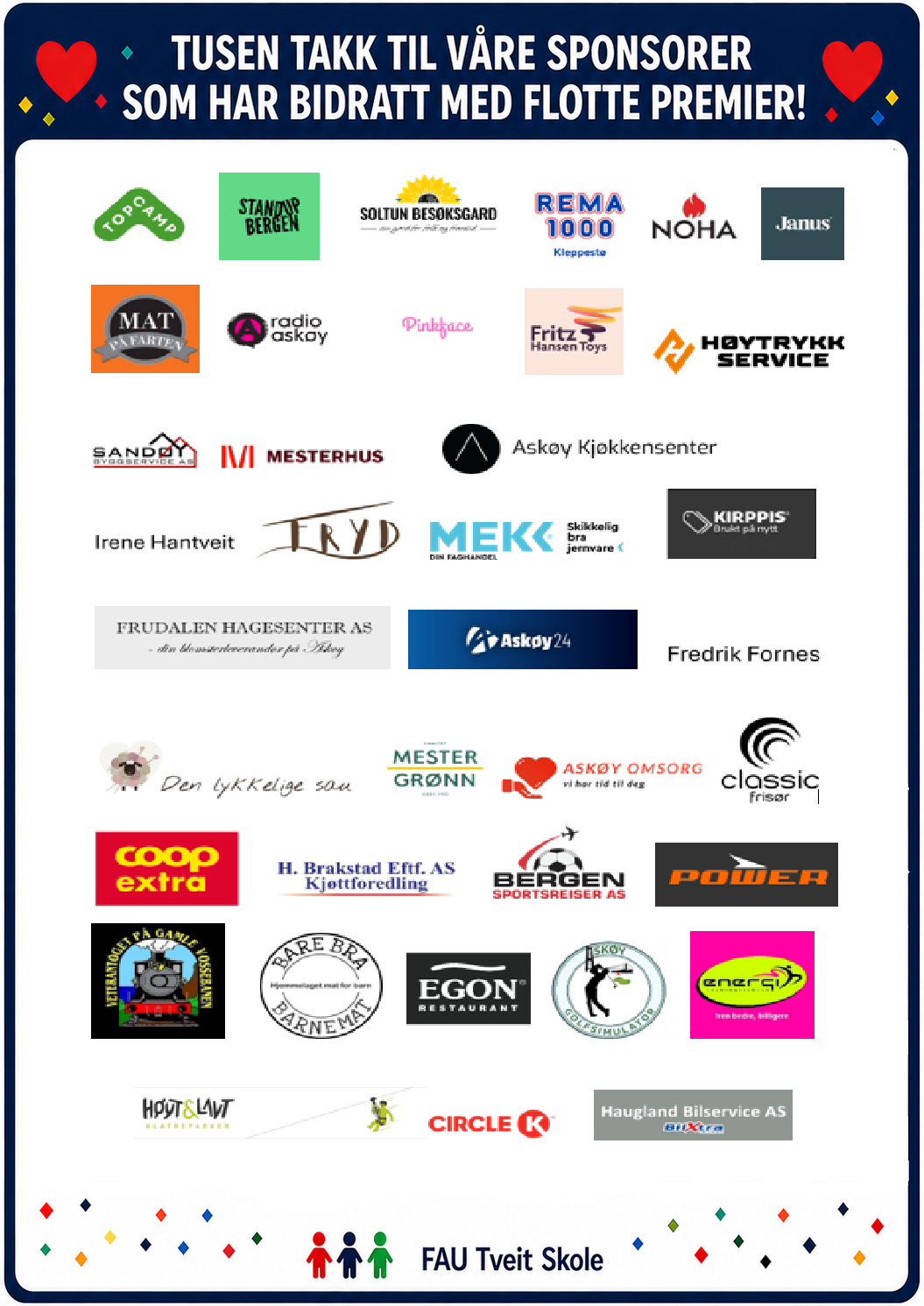 Tusen takk til våre sponsorer
